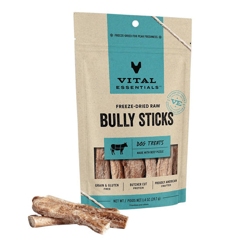 Vital Essentials Freeze Dried Beef Bully Sticks Dog Treats 1.4oz - Poudre Pet and Feed Supply